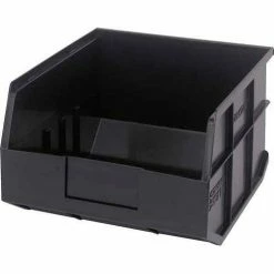 Promo ⌛ Quantum Storage Systems Quantum Plastic Stackable Shelf Bin SSB425 11"W x 12"D x 7"H, Black - Pkg Qty 6 🧨