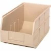 Flash Sale ✔️ Quantum Storage Systems Quantum Plastic Stacking and Hanging Shelf Bin SSB443 8-1/4"W x 14"D x 7"H, Ivory - Pkg Qty 12 🌟