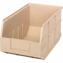 Flash Sale ✔️ Quantum Storage Systems Quantum Plastic Stacking and Hanging Shelf Bin SSB443 8-1/4"W x 14"D x 7"H, Ivory - Pkg Qty 12 🌟
