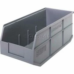 Hot Sale 🥰 Quantum Storage Systems Quantum Plastic Stacking and Hanging Shelf Bin SSB463 8-1/4"W x 18"D x 7"H, Gray - Pkg Qty 6 😀