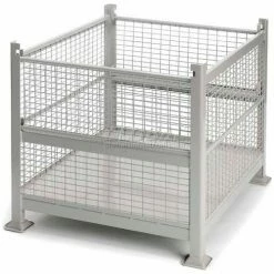 New ⭐ Davco Wire Mesh Steel Container R2GW-01 - 40-1/2"x34-1/2"x32" 2 Gates Gray 🔔 -Containers shop R2GW 01 a