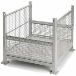 New โญ Davco Wire Mesh Steel Container R2GW-01 - 40-1/2"x34-1/2"x32" 2 Gates Gray ๐