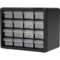 Budget 🥰 Akro-Mils Plastic Drawer Parts Cabinet 10116 - 10-1/2"W x 6-3/8"D x 8-1/2"H, Black, 16 Drawers 😉 -Containers shop RBM 10116
