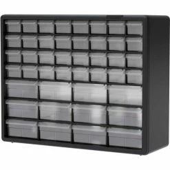 Flash Sale 😉 Akro-Mils Plastic Drawer Parts Cabinet 10144 - 20"W x 6-3/8"D x 15-13/16"H, Black, 44 Drawers 🥰 -Containers shop RBM 10144
