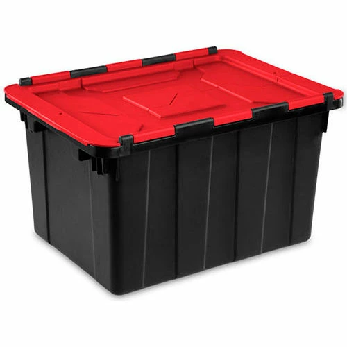 Wholesale 🎁 Sterilite Hinged Lid Industrial Tote 14619006- Black/Racer Red 12 Gallon 21-3/4 x 15-3/8 x 12-1/2 - Pkg Qty 6 🌟 1 Wholesale 🎁 Sterilite Hinged Lid Industrial Tote 14619006- Black/Racer Red 12 Gallon 21-3/4 x 15-3/8 x 12-1/2 - Pkg Qty 6 🌟