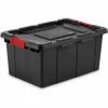 Cheap 😉 Sterilite Industrial Tote 14649006 - Black/Racer Red 15 Gal. 25-3/4"L x 17-1/4"W x 11-7/8"H - Pkg Qty 6 🧨