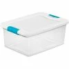 Best Pirce ✨ Sterilite 15 Quart 14948012 Clear Storage Latch Tote White Lid Blue Latches 16-1/4 x 11-1/4 x 6-3/4 - Pkg Qty 12 🥰