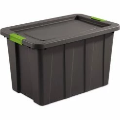 Best Pirce 👍 Sterilite 30 Gallon Latch & Carry Tuff1 Tote 1573V04 Flat Gray 29-7/8" x 19-3/4" x 18-1/8" - Pkg Qty 4 🥰