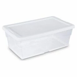 Wholesale 🔔 Sterilite 6 Quart 16428012 Clear Storage Tote with White Lid 13-5/8" x 8-1/4" x 4-7/8" - Pkg Qty 12 🥰