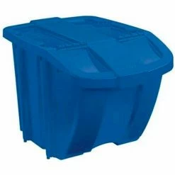 New 🧨 Suncast BH181212 18 Gallon Stacking Hopper Bin, Blue w/Blue Lid - Pkg Qty 8 🔔