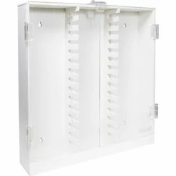 Promo 💯 TrippNT White PVC Lockable 30 Column HPLC Storage Cabinet with Clear Doors, 16"W x 3"D x 17"H 👏