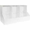 Outlet ⌛ TrippNT™ White PVC/Acrylic Large Dispensing Bin with 3 Compartments, 18"W x 8"D x 9"H 😀