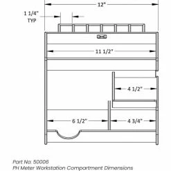 Best reviews of 🛒 TrippNT™ White PVC Small pH Meter Supplies Organizer, 12"W x 5"D x 12"H 🔥 -Containers shop TPN trippnt50006 Compartment Drawing