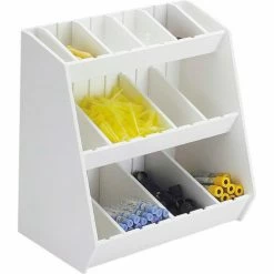 Wholesale ⌛ TrippNT™ White PVC Storage Bin with 16 Adjustable Compartments, 12"W x 7"D x 12"H ⭐