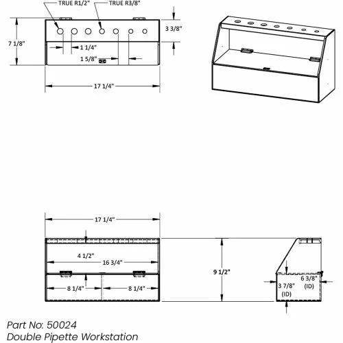 Best Pirce 🧨 TrippNT White PVC and Acrylic Double Pipette Workstation, 18"W x 7"D x 10"H 🤩 5 Best Pirce 🧨 TrippNT White PVC and Acrylic Double Pipette Workstation, 18"W x 7"D x 10"H 🤩 - Image 5