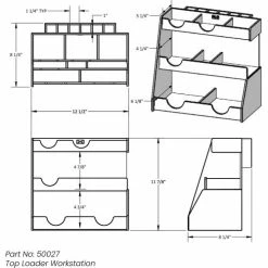 Deals 🔔 TrippNT™ White PVC Top Loader Workstation, 13"W x 8"D x 12"H 👍 -Containers shop TPN trippnt50027 Drawing