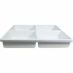 Best deal 🔔 TrippNT White Polystyrene Big 4 Compartment Drawer Organizer, 19"W x 18"D x 2"H 👍 -Containers shop TPN trippnt50031 2