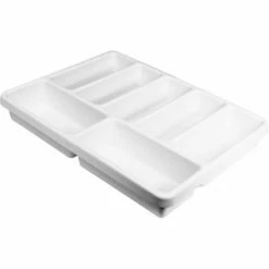 Best Sale 🎉 TrippNT White Polystyrene 7 Compartment Drawer Organizer, 17"W x 13"D x 2"H 👏