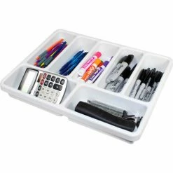 Best Sale 🎉 TrippNT™ White Polystyrene 7 Compartment Drawer Organizer, 17"W x 13"D x 2"H 👏 -Containers shop TPN trippnt50032 5