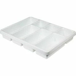 Best reviews of 👍 TrippNT White 7 Compartment Drawer Organizer, 17"W x 13"D x 2"H ✔️