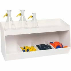 Promo 😍 TrippNT™ White PVC Storage Bin with 4 Compartments and 1 Shelf, 24"W x 10"D x 13"H 🛒 -Containers shop TPN trippnt50065 5