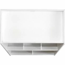 New 🧨 TrippNT™ White Lab Storage Bin with 5 Fixed Compartments and 1 Shelf, 12"W x 10"D x 16"H ❤️ -Containers shop TPN trippnt50074 4