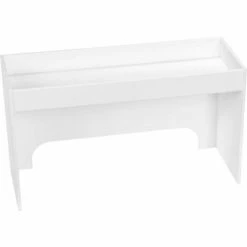 Cheap 🎁 TrippNT™ White PVC 18" Step Shelf Station, 18"W x 7"D x 10"H ⌛