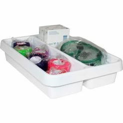 Hot Sale 🌟 TrippNT™ 2-Pocket Drawer Organizer Plastic Tray, 14"W x 10"D x 3"H 🛒 -Containers shop TPN trippnt50159 5