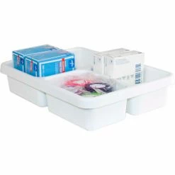 Flash Sale 😀 TrippNT™ 4-Pocket Drawer Organizer Plastic Tray, 14"W x 10"D x 3"H 🎁 -Containers shop TPN trippnt50180 5