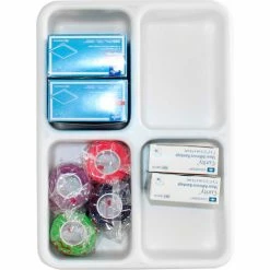 Flash Sale 😀 TrippNT™ 4-Pocket Drawer Organizer Plastic Tray, 14"W x 10"D x 3"H 🎁 -Containers shop TPN trippnt50180 6