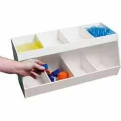 Best Pirce 👏 TrippNT™ White Lab Storage Bin with 8 Fixed Compartments, 24"W x 10"D x 13"H ⭐ -Containers shop TPN trippnt50339 5