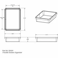 Discount ⌛ TrippNT™ 1-Pocket Drawer Organizer Plastic Tray, 14"W x 10"D x 3"H ❤️ -Containers shop TPN trippnt50424 Drawing
