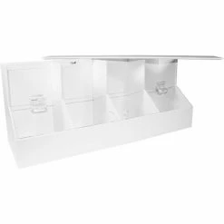 Top 10 ⭐ TrippNT™ White PVC/Acrylic X-Large Dispensing Bin with 4 Compartments, 26"W x 8"D x 9"H ⌛ -Containers shop TPN trippnt50745 6