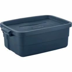 Best deal ❤️ Rubbermaid® Roughneck™ Tote 10 Gallon 18"L x 12"W x 8-1/2"H Dark Indigo Metallic - Pkg Qty 8 🌟 -Containers shop UUN RMRT100004