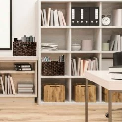 Cheapest 🌟 Seville Classic Foldable Handwoven Cube Storage Basket 2 Pack, Mocha ✨ -Containers shop WEB654 Lifestyle Office 3000